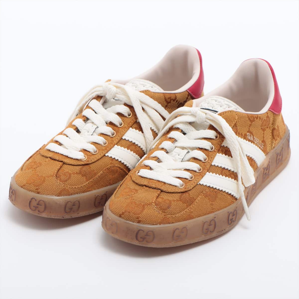 Gucci x adidas Gazelle 22 years Canvas & leather Sneakers 20.5cm Ladies' Brown GG Canvas Is there a replacement string