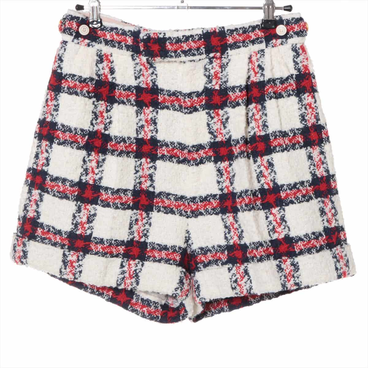 Gucci 21AW Tweed Short pants 38 Ladies' White  657877 gold button plaid