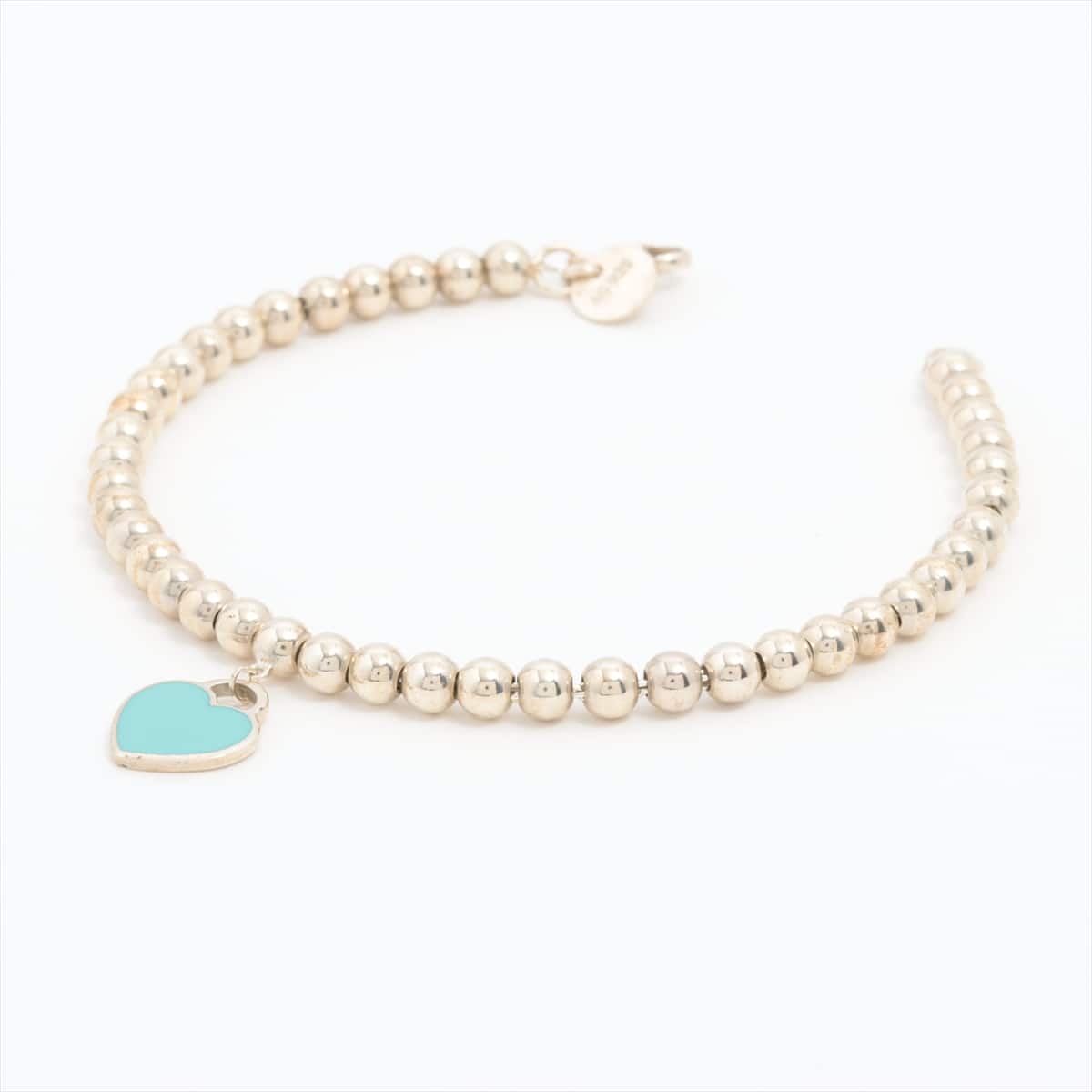Tiffany return Toe Tiffany Mini heart tag Bracelet 925 5.5g Silver Ball Chain