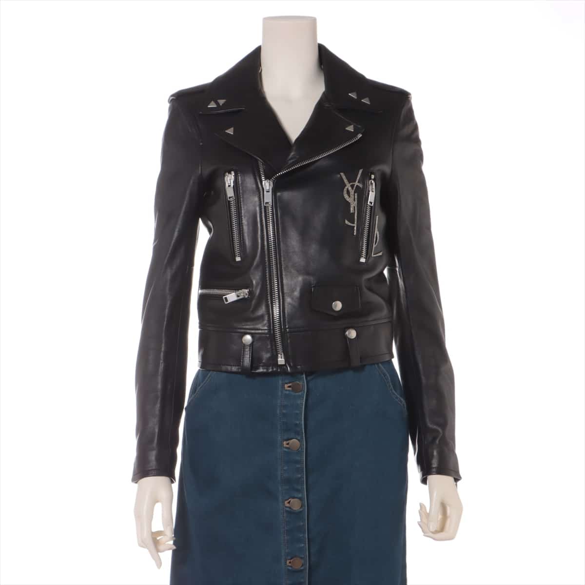 Saint Laurent Paris L01 17SS Lam Leather jacket 36 Ladies' Black  469036 Studs