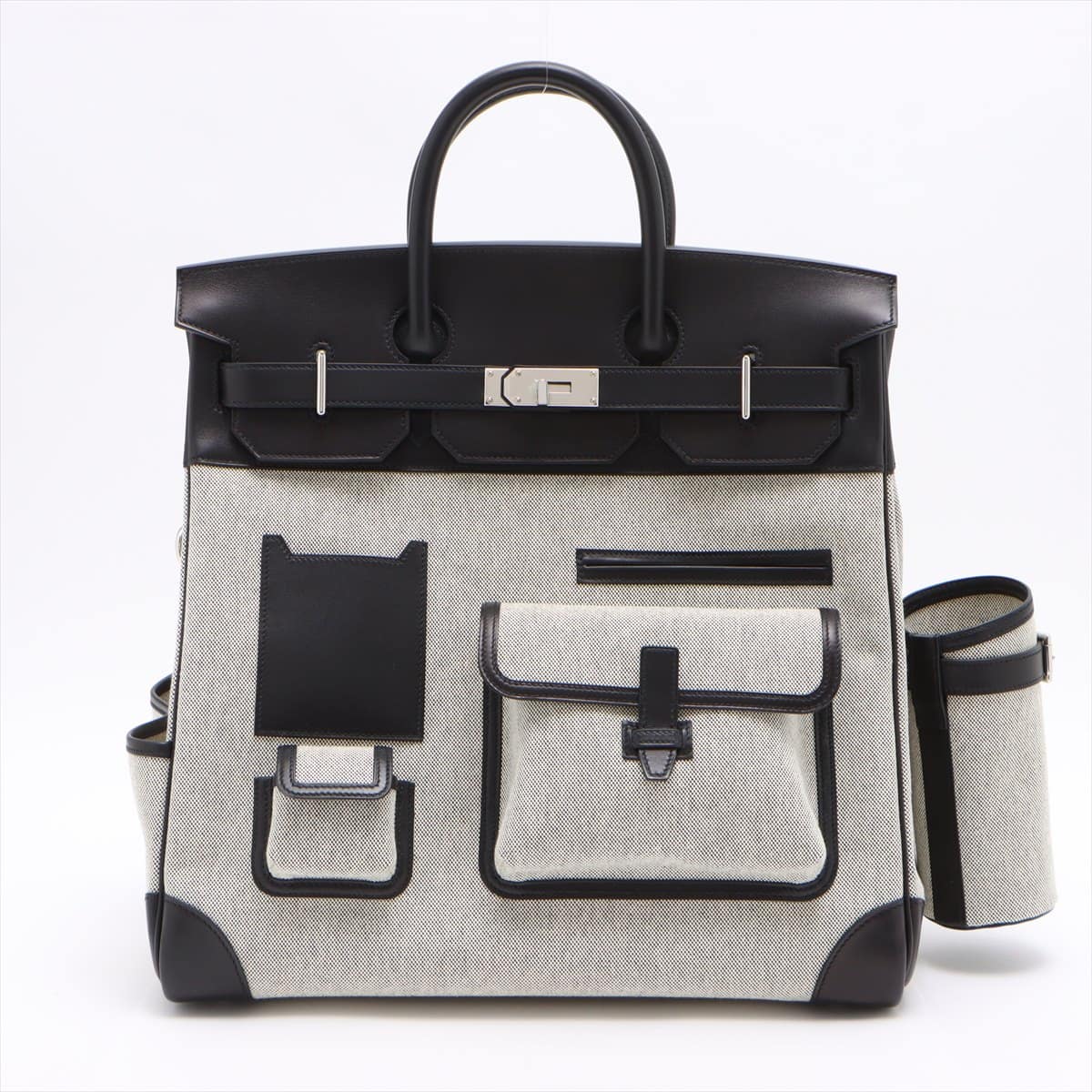 Hermès Autacroix Cargo 40 Toile H x box calf Black Silver Metal fittings Z: 2021 Comes with bottle pouch