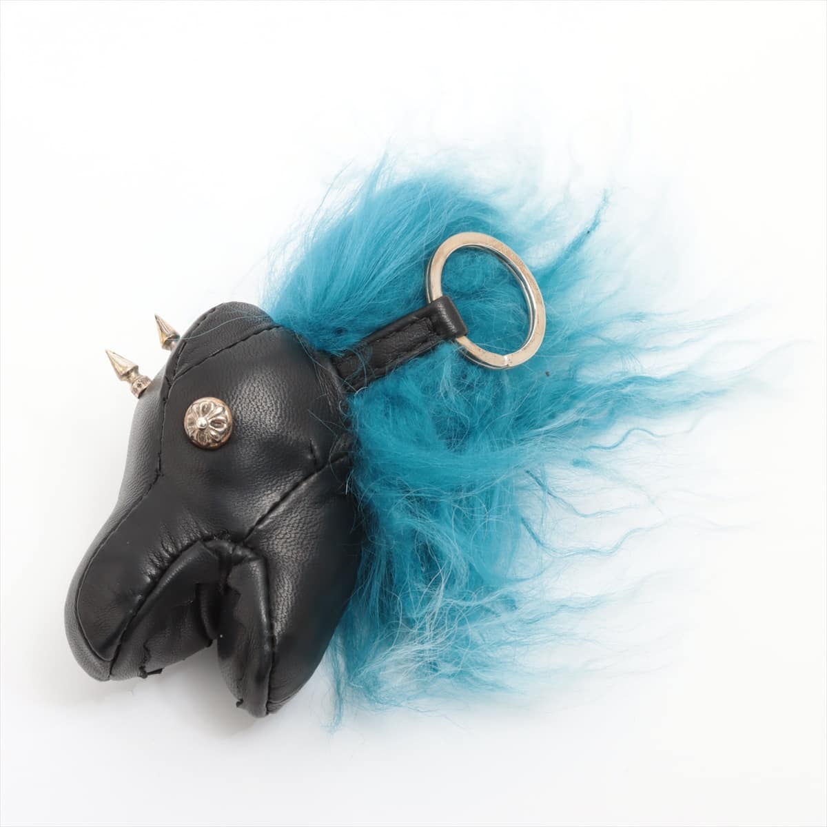 Chrome Hearts Key Holder Leather Dinosaur Black bag charm