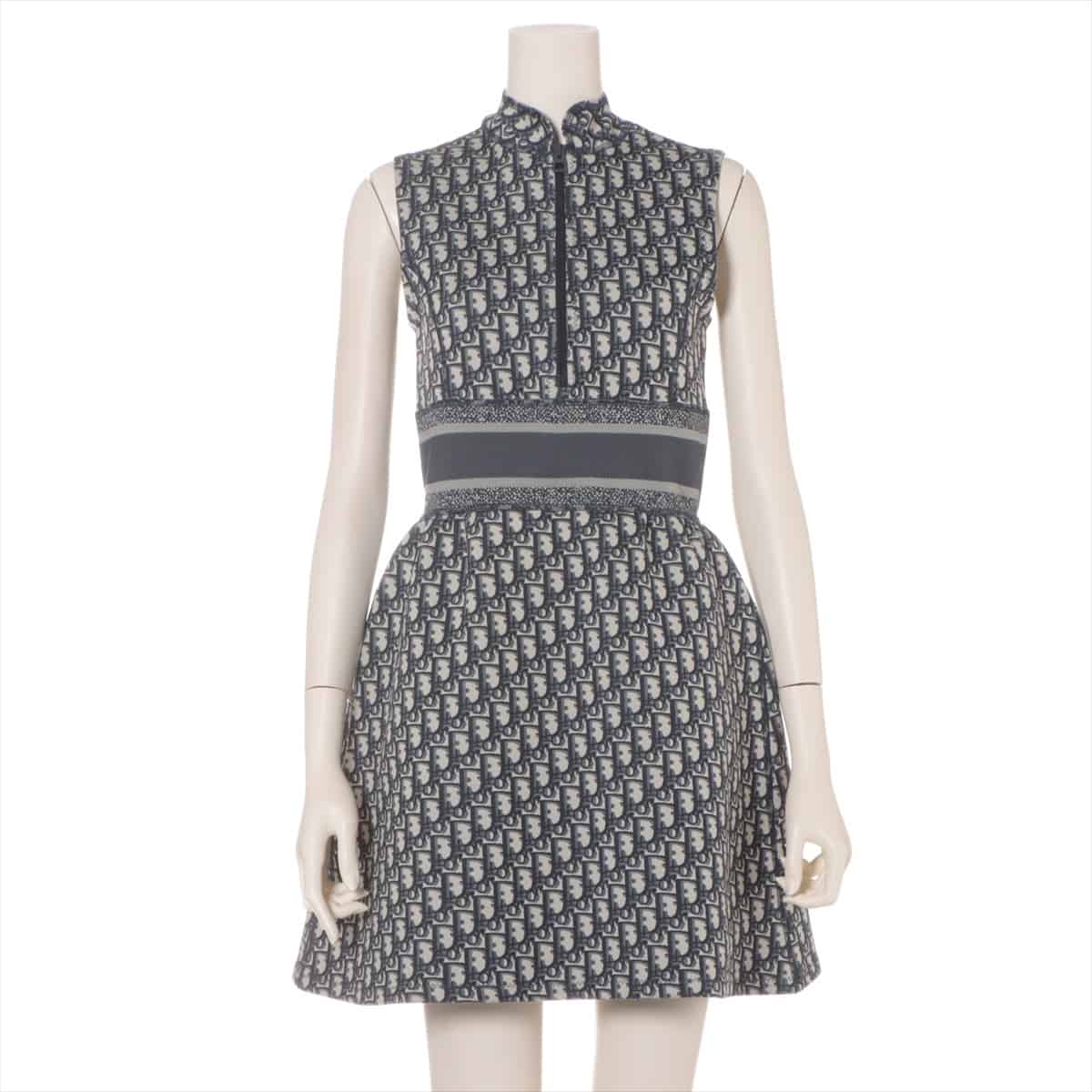 Christian Dior Oblique Nylon Dress 34 Ladies' Navy blue  143R04A4040