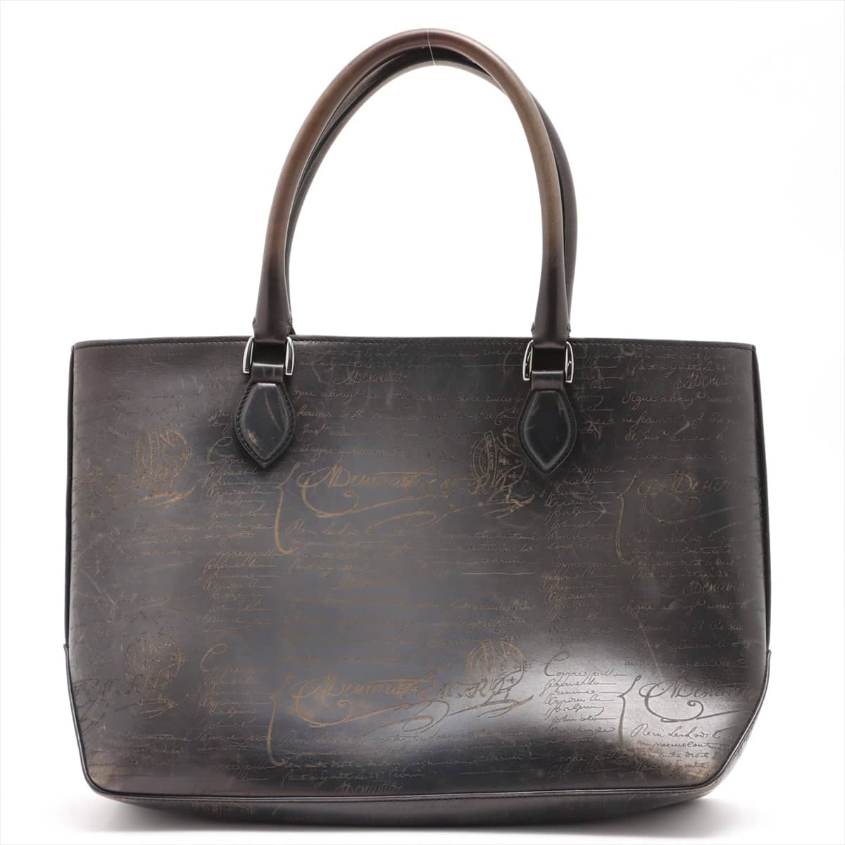Berluti Calligraphy Toujour Leather Hand bag Black