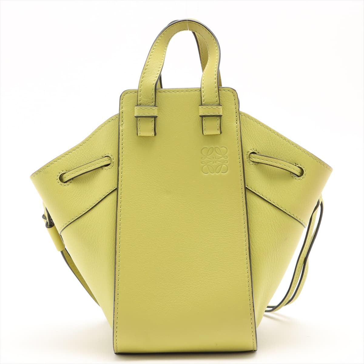 Loewe Hammock Drawstring Mini Leather 2way handbag Green