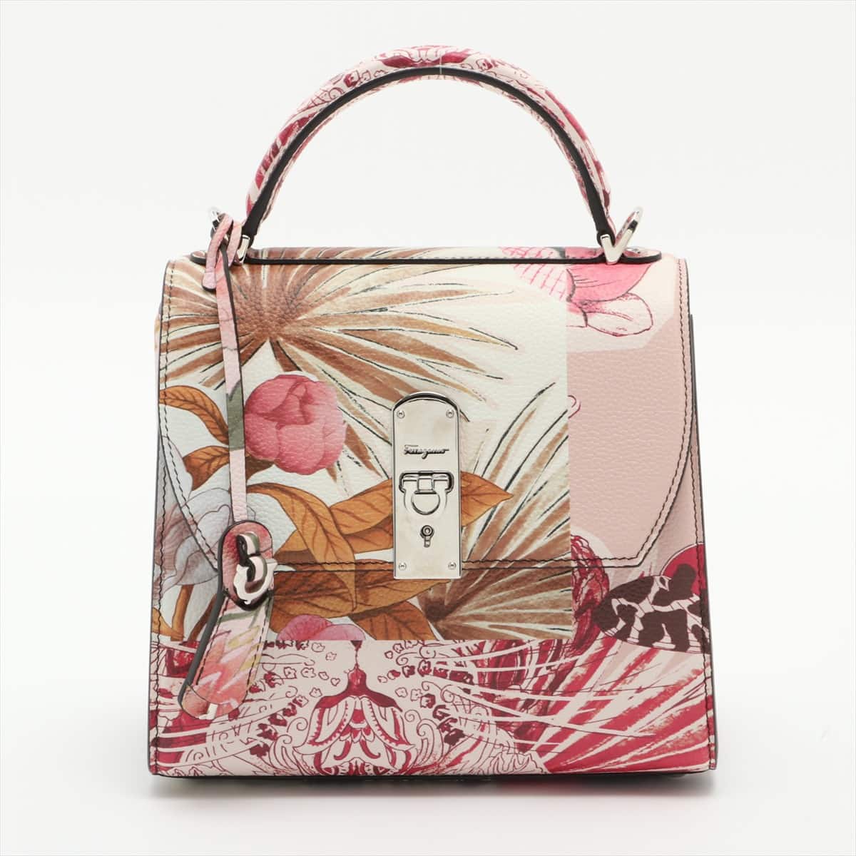 Ferragamo Gancini Leather 2way handbag Pink