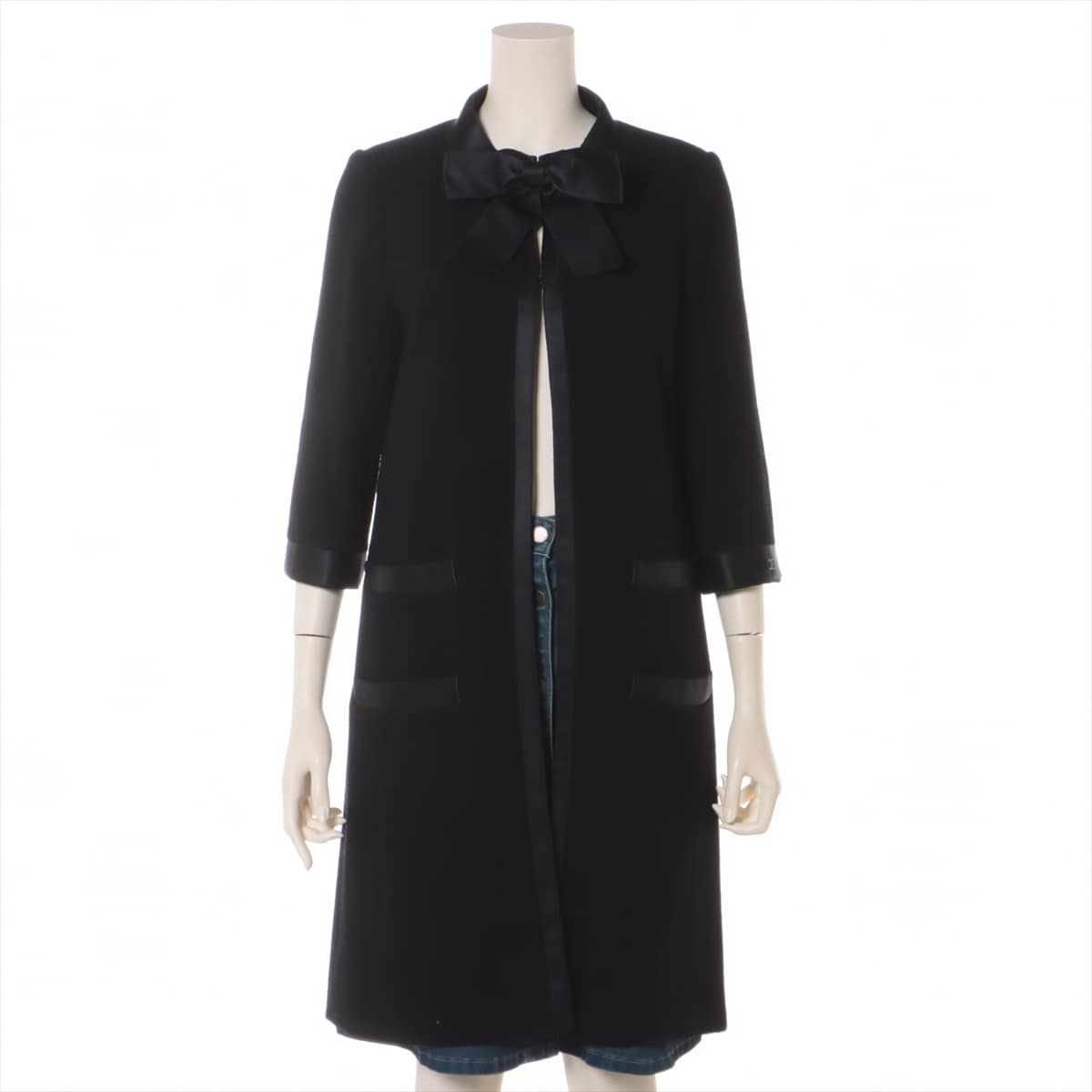 Chanel 05A Wool & Nylon coats 36 Ladies' Black
