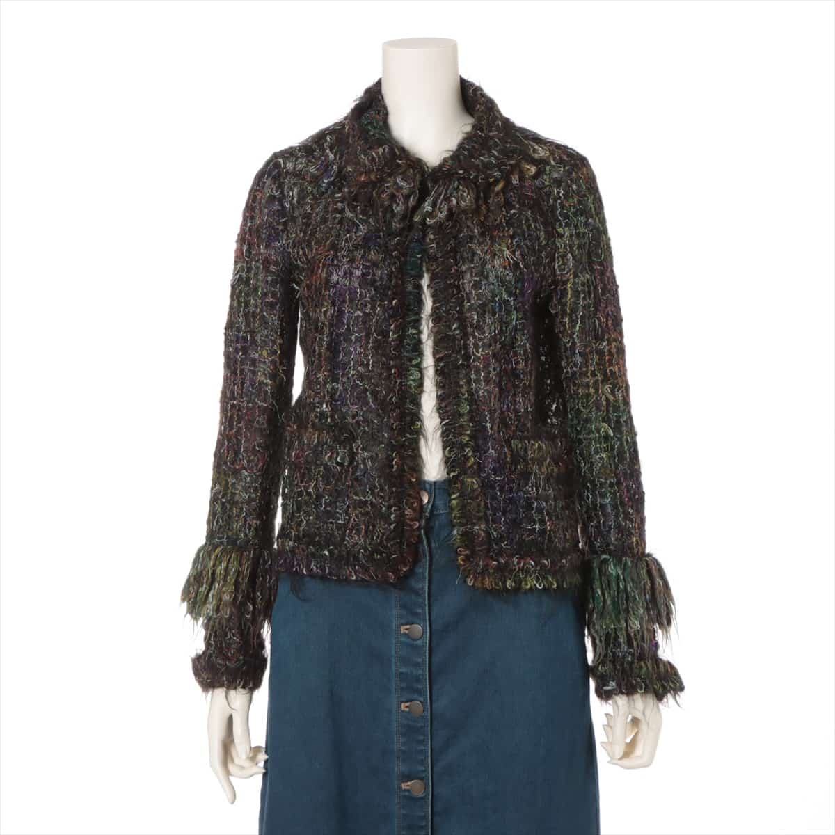 Chanel 03A Mohair x nylon x wool Jacket 38 Ladies' Multicolor  Coco Button STARMARK