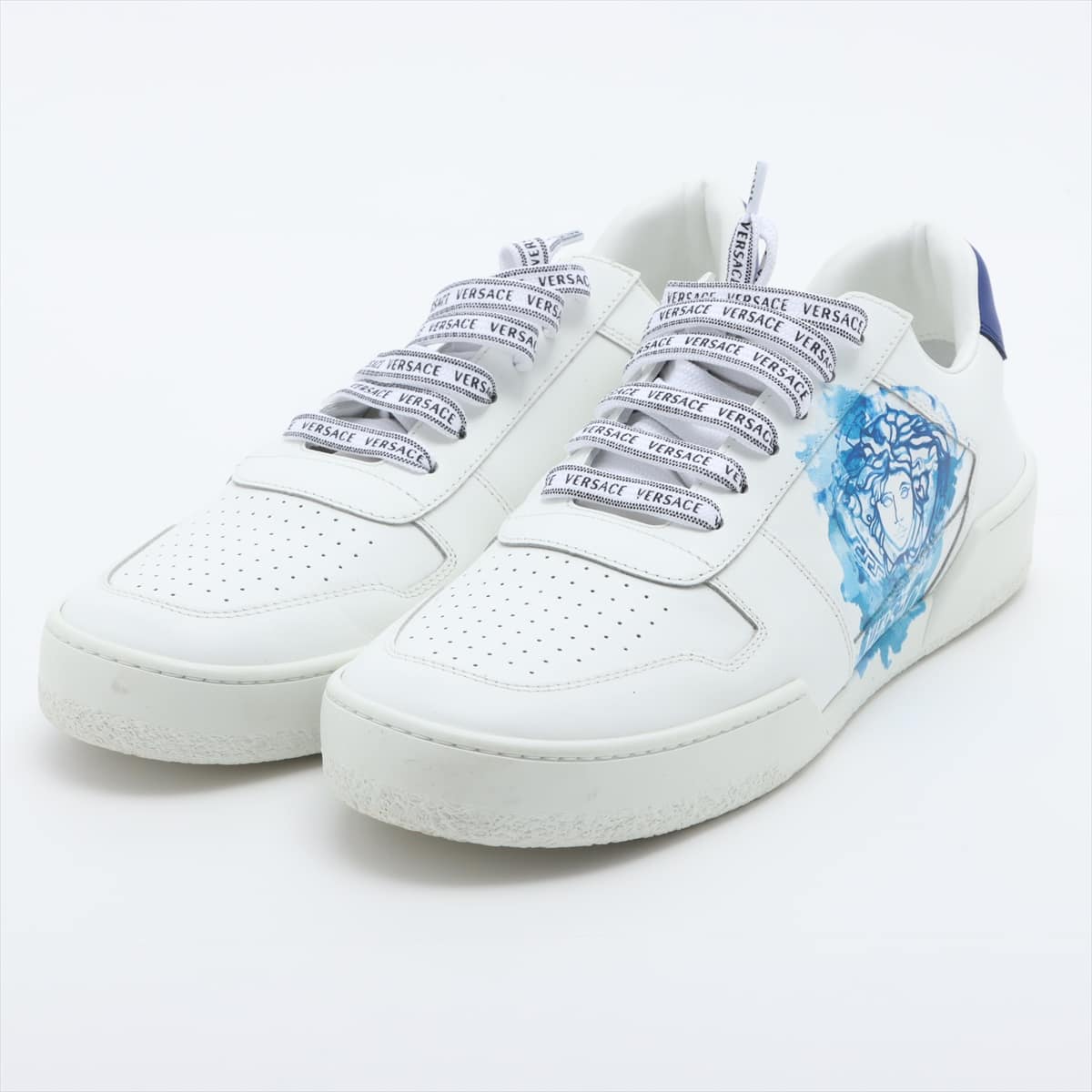VERSACE Leather Sneakers 43 Men's White
