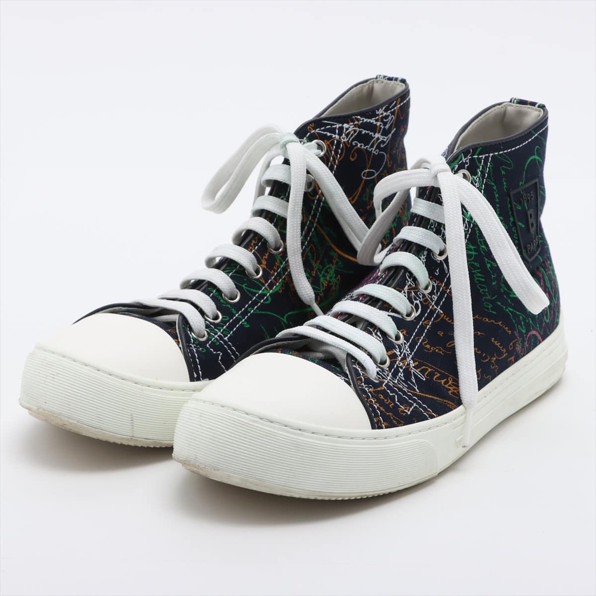 Berluti Canvas & leather High-top Sneakers 6 Men's Navy blue playgrounds 5040