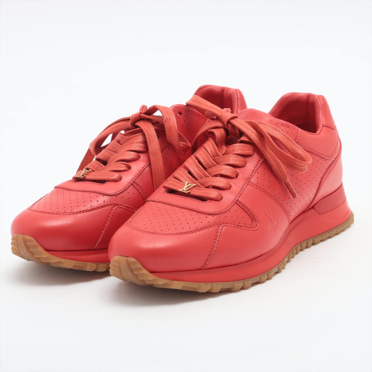 Louis Vuitton × Supreme Runaway line 17 years Leather Sneakers 5 Men's Red FD0137