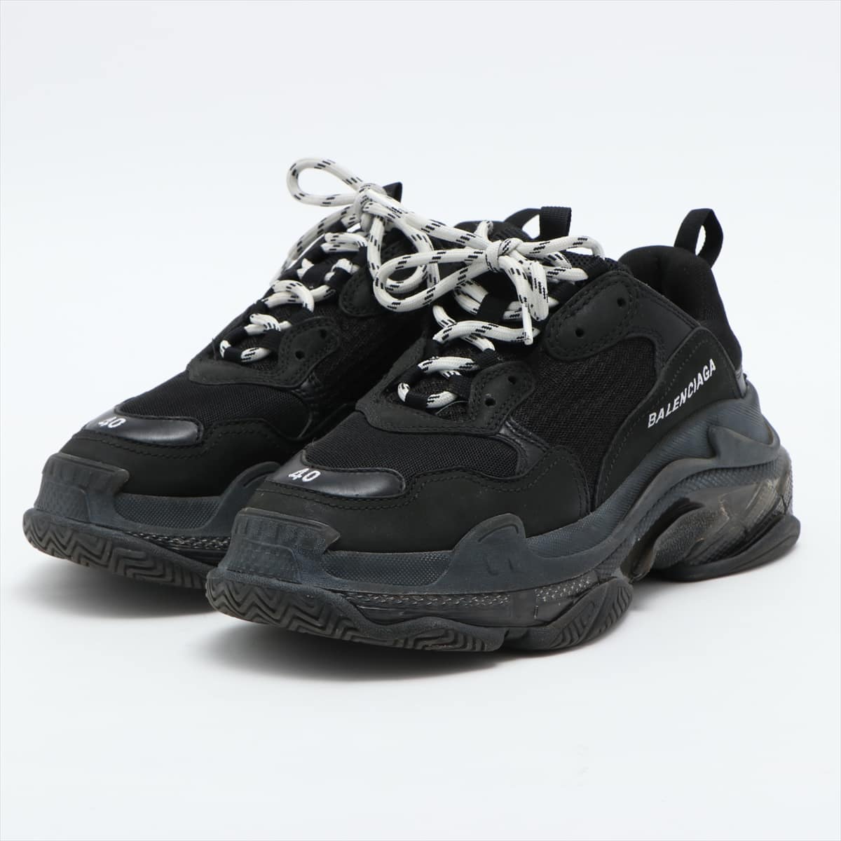 Balenciaga Triple s Leather x fabric Sneakers 26.5cm Men's Black 541624