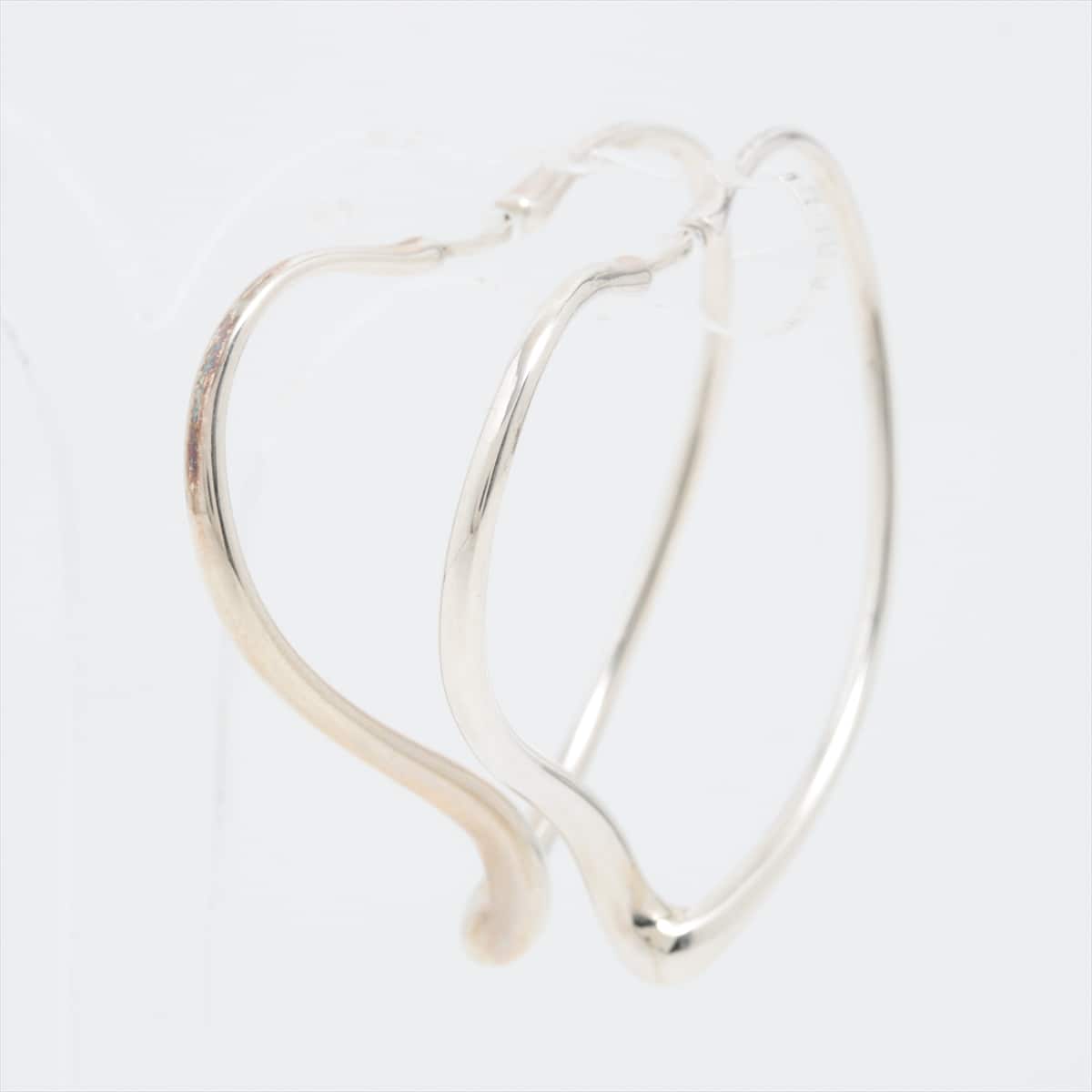 Tiffany Open Heart Hoop Earrings 925 9.3g Silver