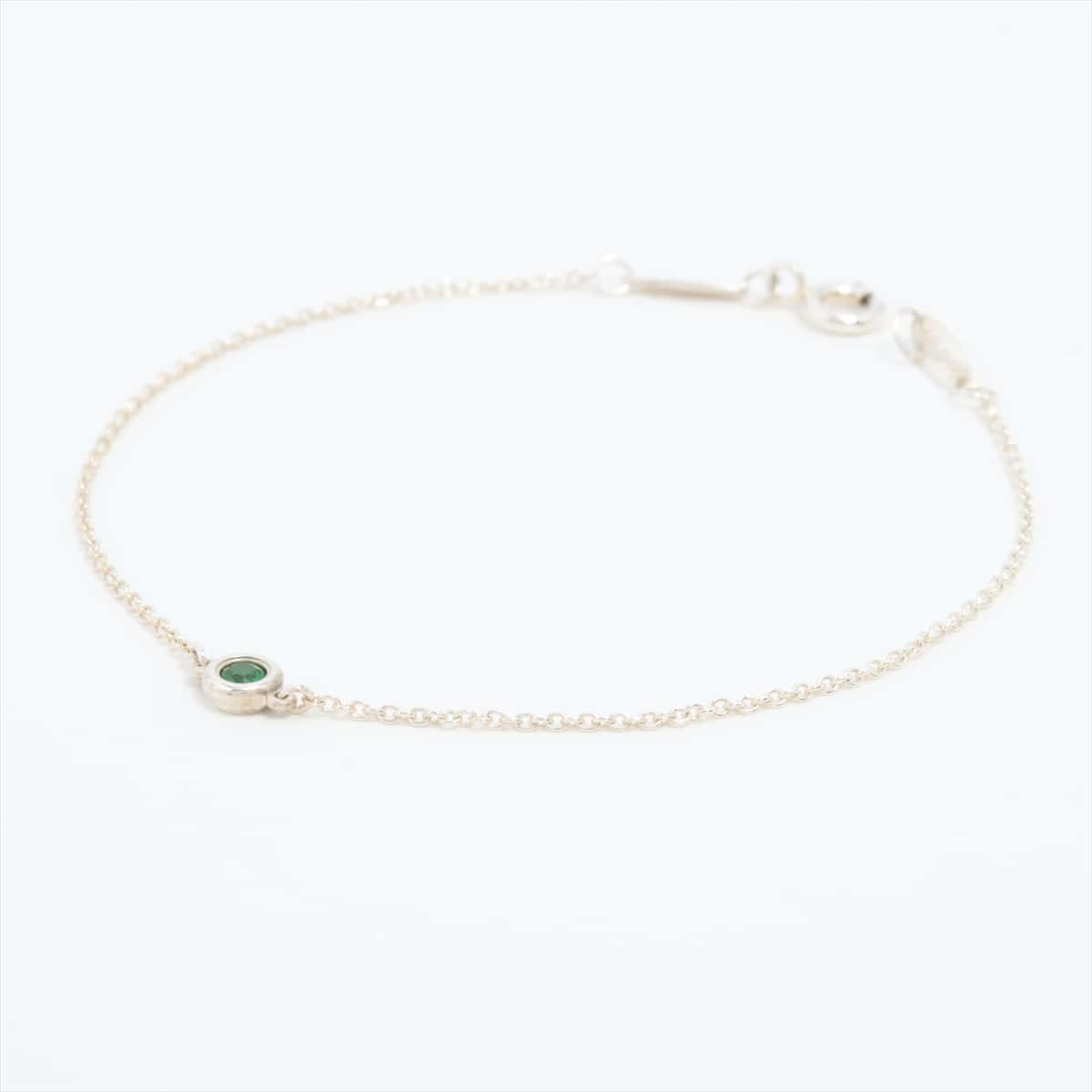 Tiffany By the Yard Bracelet 925 1.0g Silver Green garnet