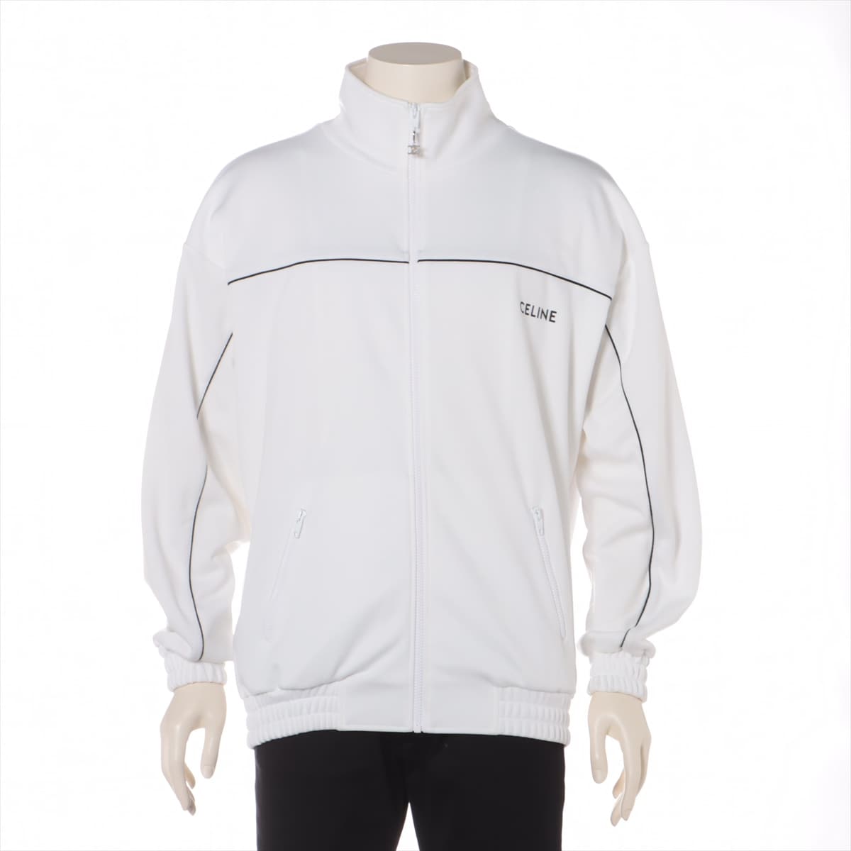 CELINE 21AW Polyester Sweatsuit L Men's White  2Y654121O logo track jacket