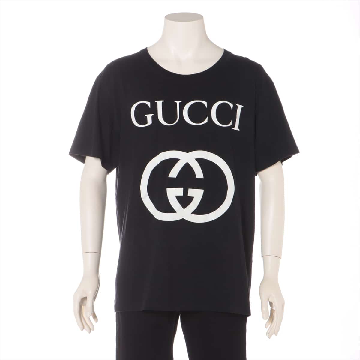 Gucci Interlocking G Cotton T-shirt L Men's Black  493117