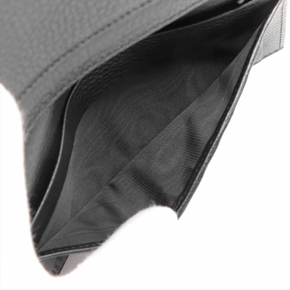 Gucci Interlocking G 449279 Leather Long wallets Black Ⓖ Mark