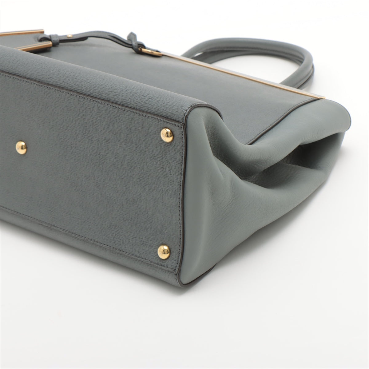 Fendi Toujour Leather 2way handbag Grey 8BH250