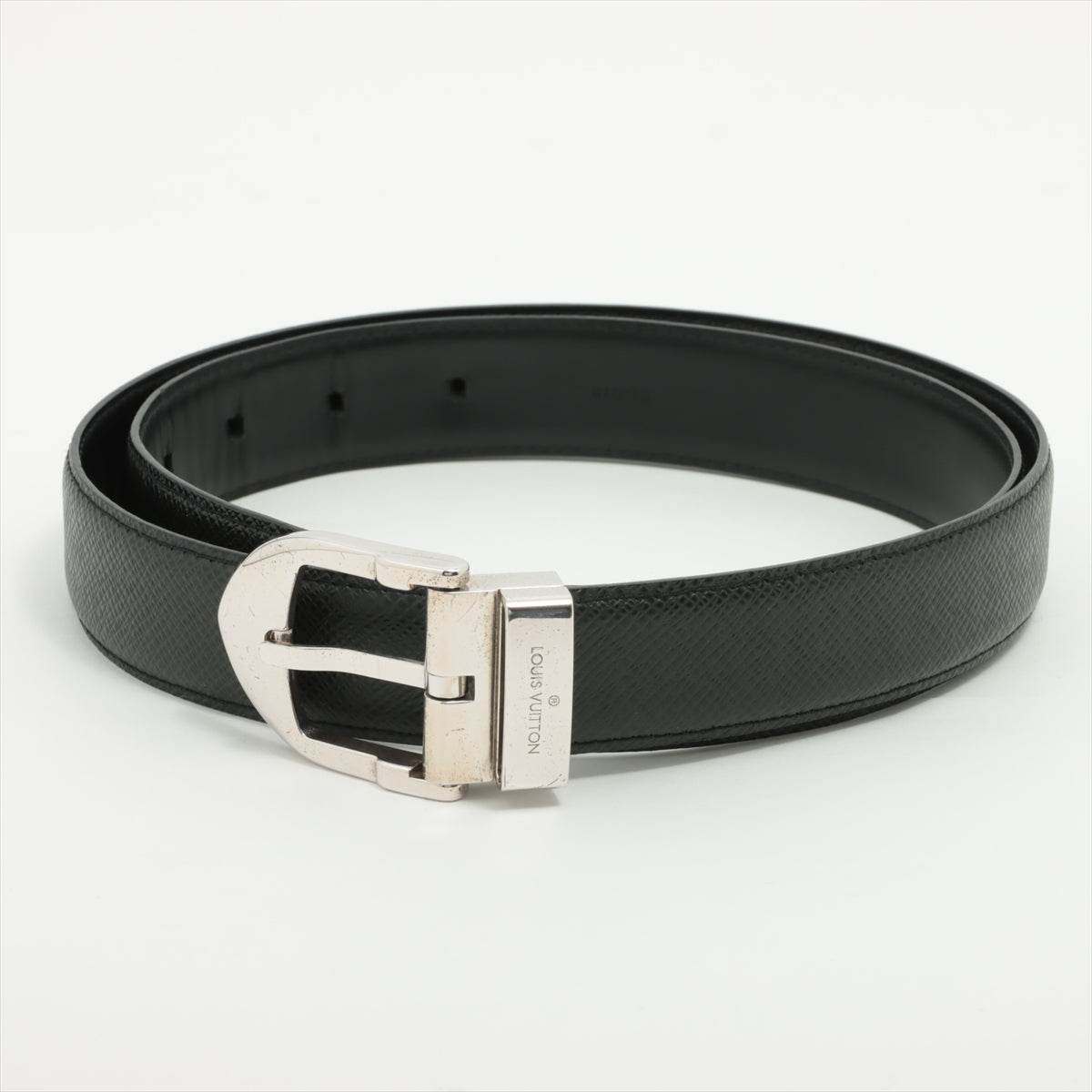 Louis Vuitton M6843 Ceinture Classique RI0073 Belt GP & Leather Black × Silver
