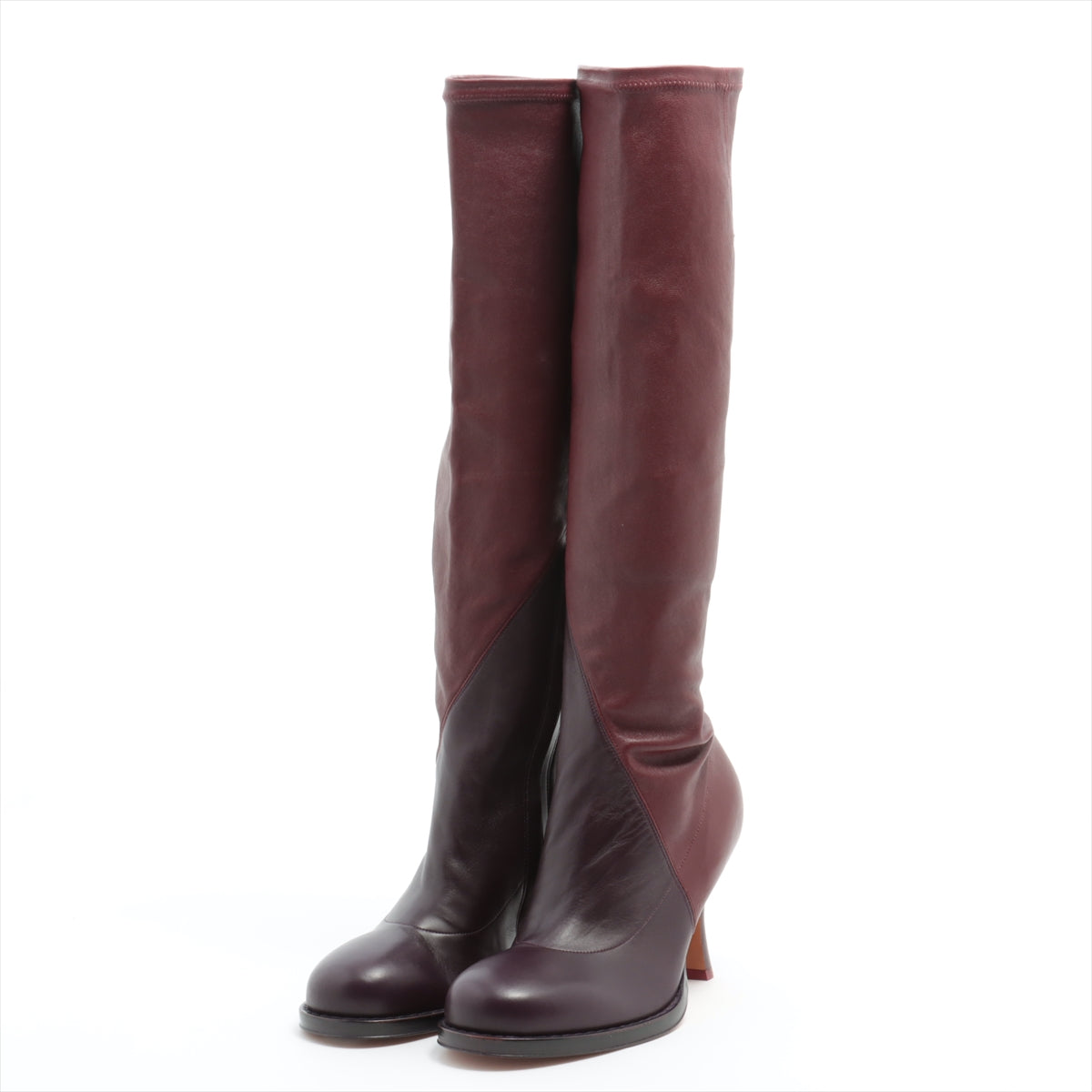 CELINE Phoebe Leather Long boots 36 Ladies' Bordeaux 322873BUVC