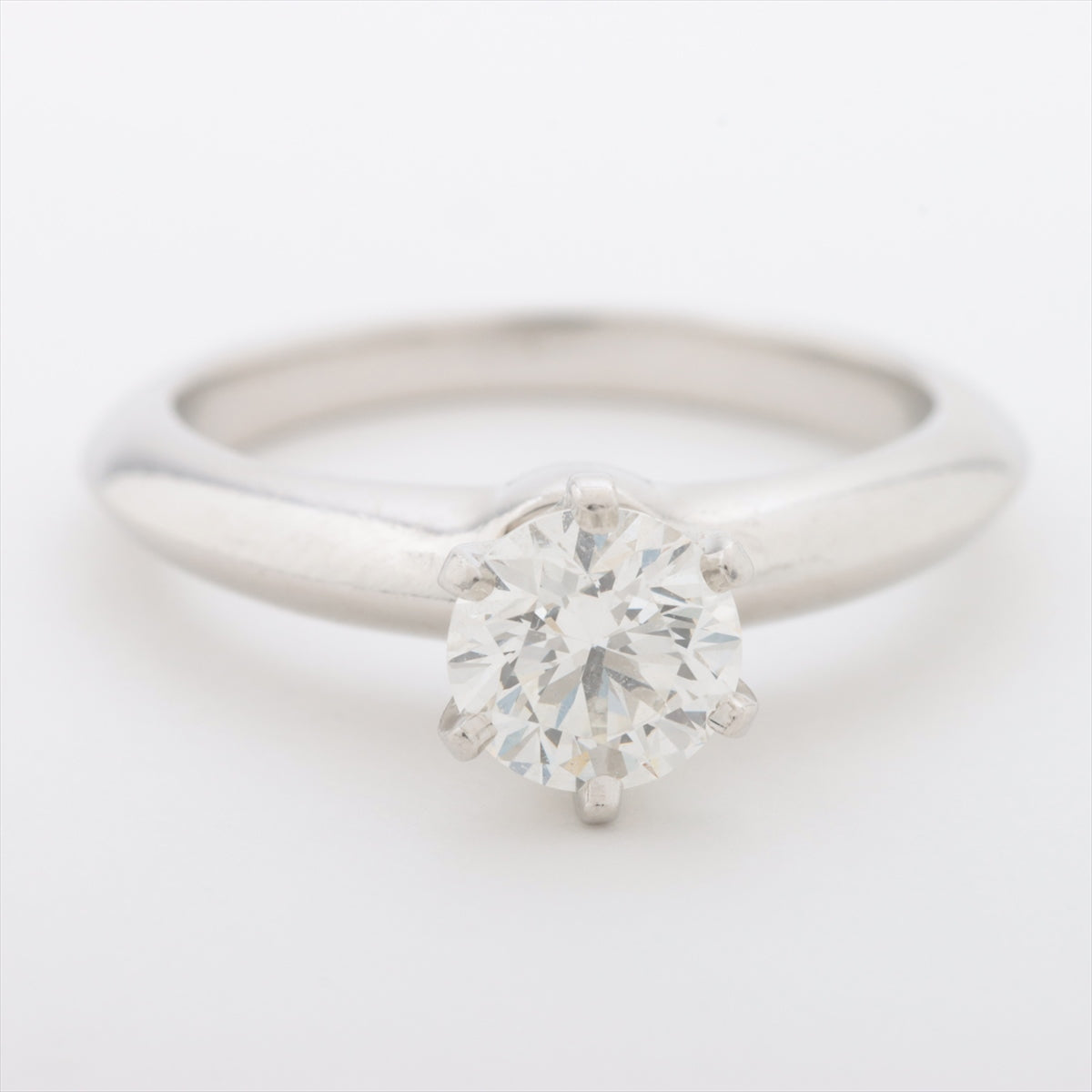 Tiffany Solitaire diamond rings Pt950 5.2g 0.69 Stamped thin