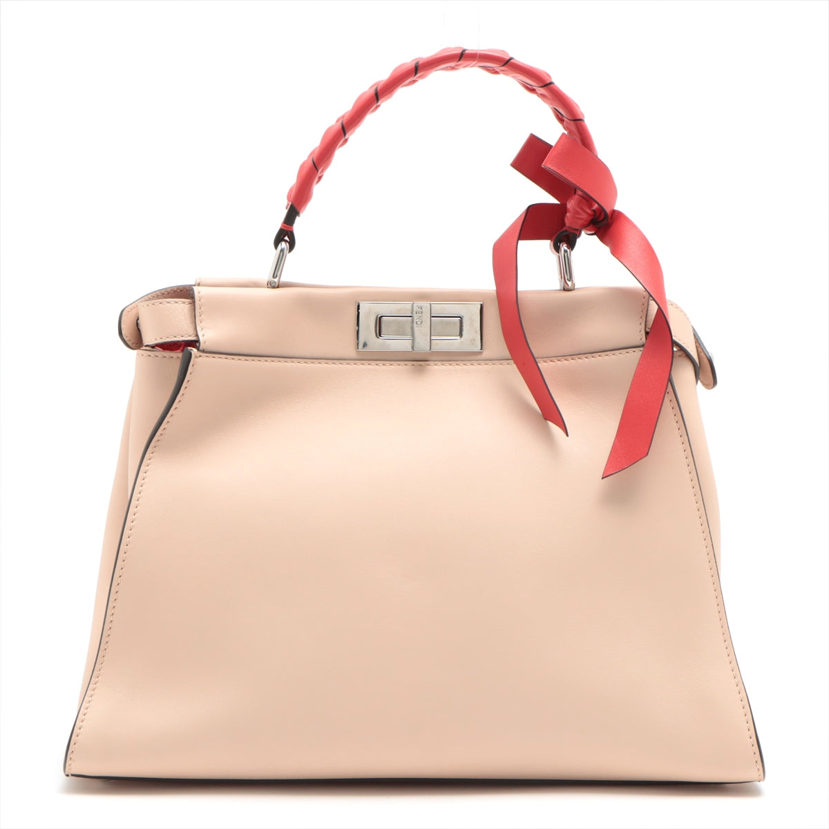 Fendi PEEKABOO REGULAR Leather 2way handbag Beige 8BN290