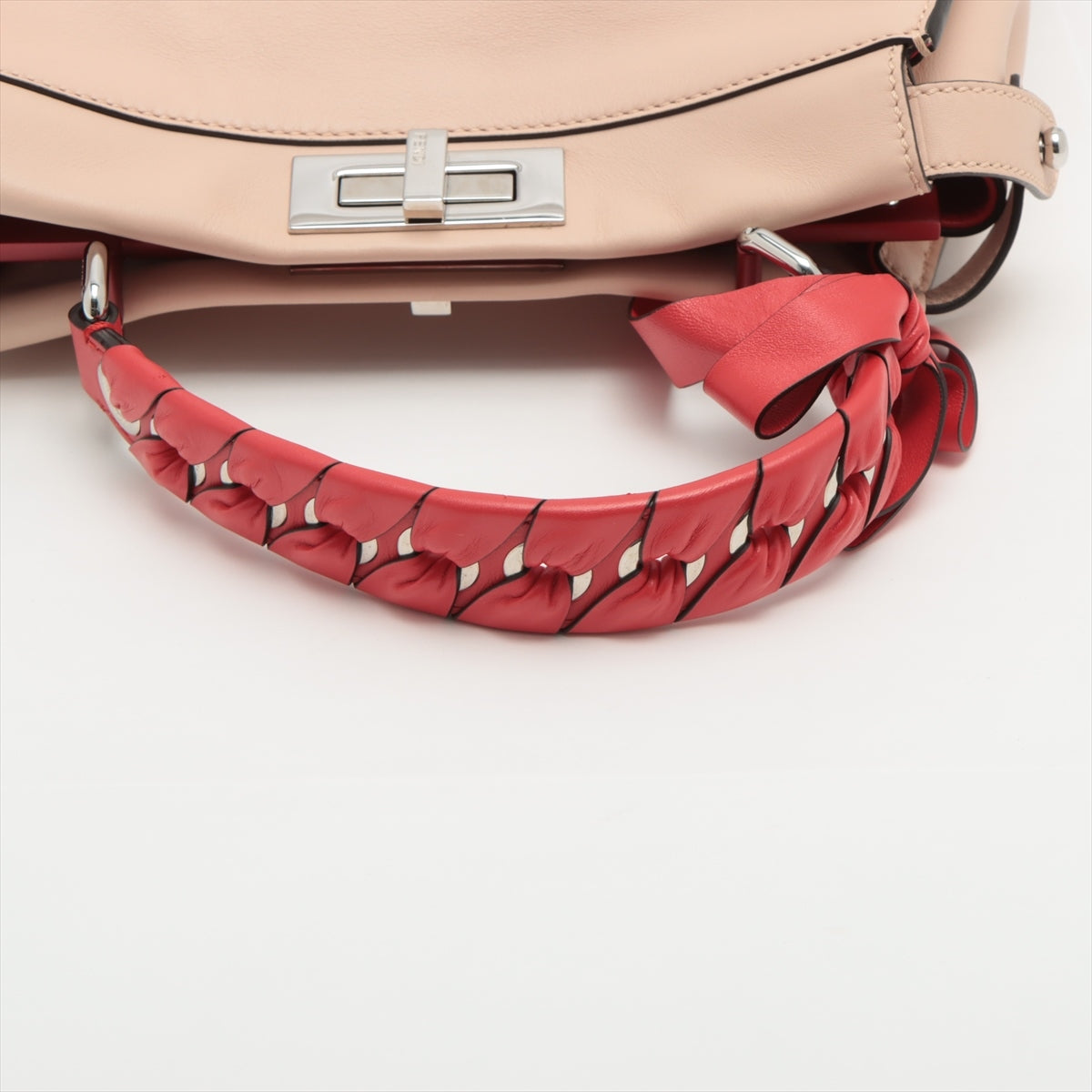 Fendi PEEKABOO REGULAR Leather 2way handbag Beige 8BN290