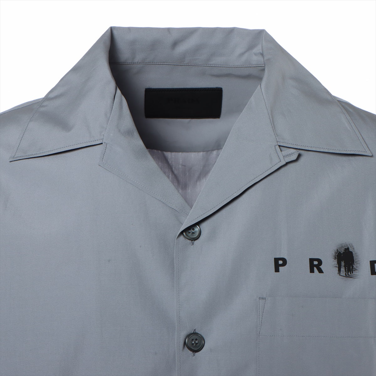 Prada 22SS Cotton Shirt M Men's Gray  UCS414
