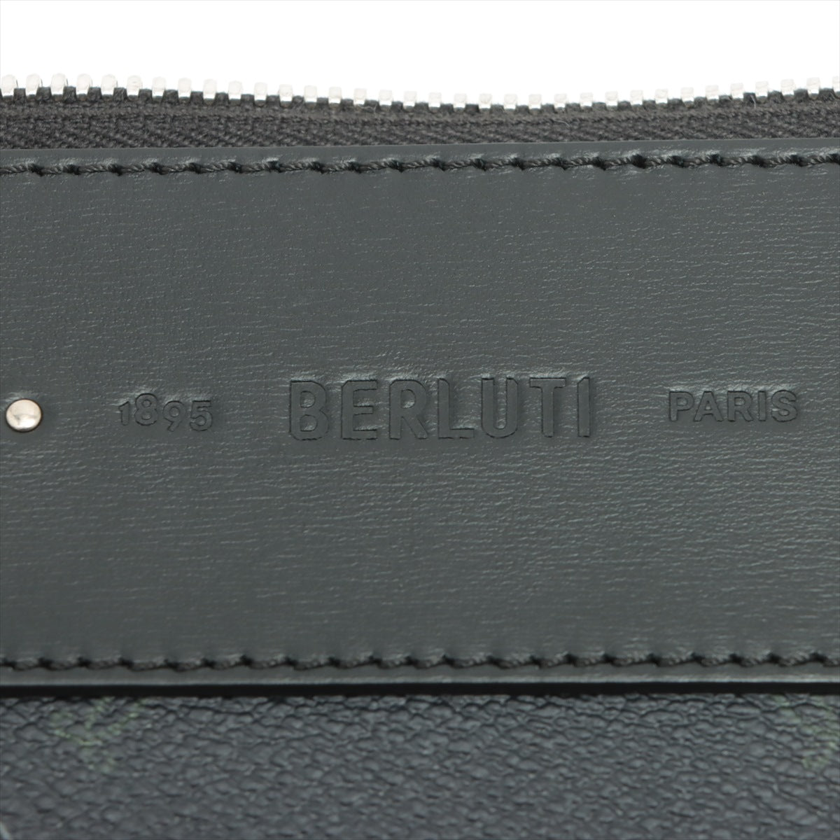 Berluti Vertical PVC & leather Hand bag Black x Gray