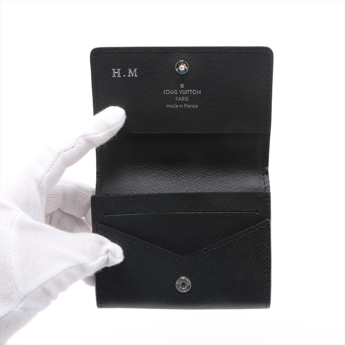 Louis Vuitton Taiga Annveloop Cult de visite M64595 Noir Card Case
