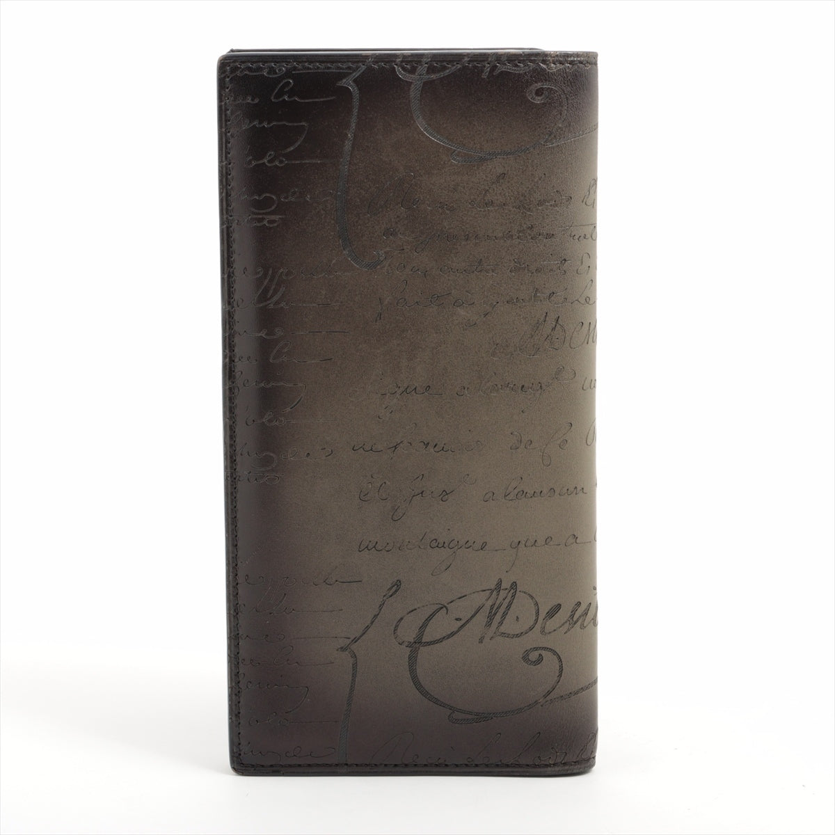 Berluti Calligraphy Leather Long wallets Black x Gray Wallet