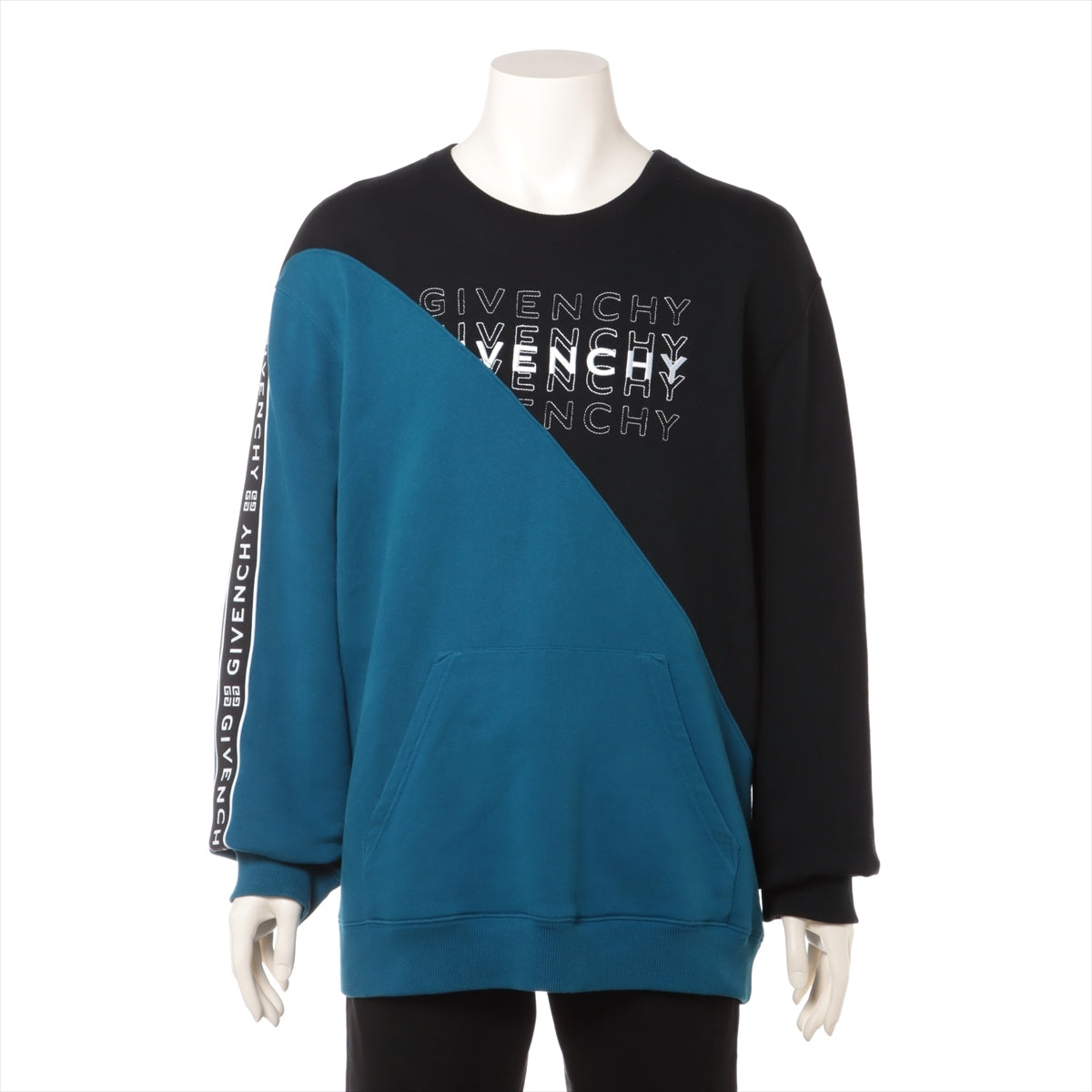Givenchy Cotton Basic knitted fabric XL Men's Blue x black  BMJ04530AF