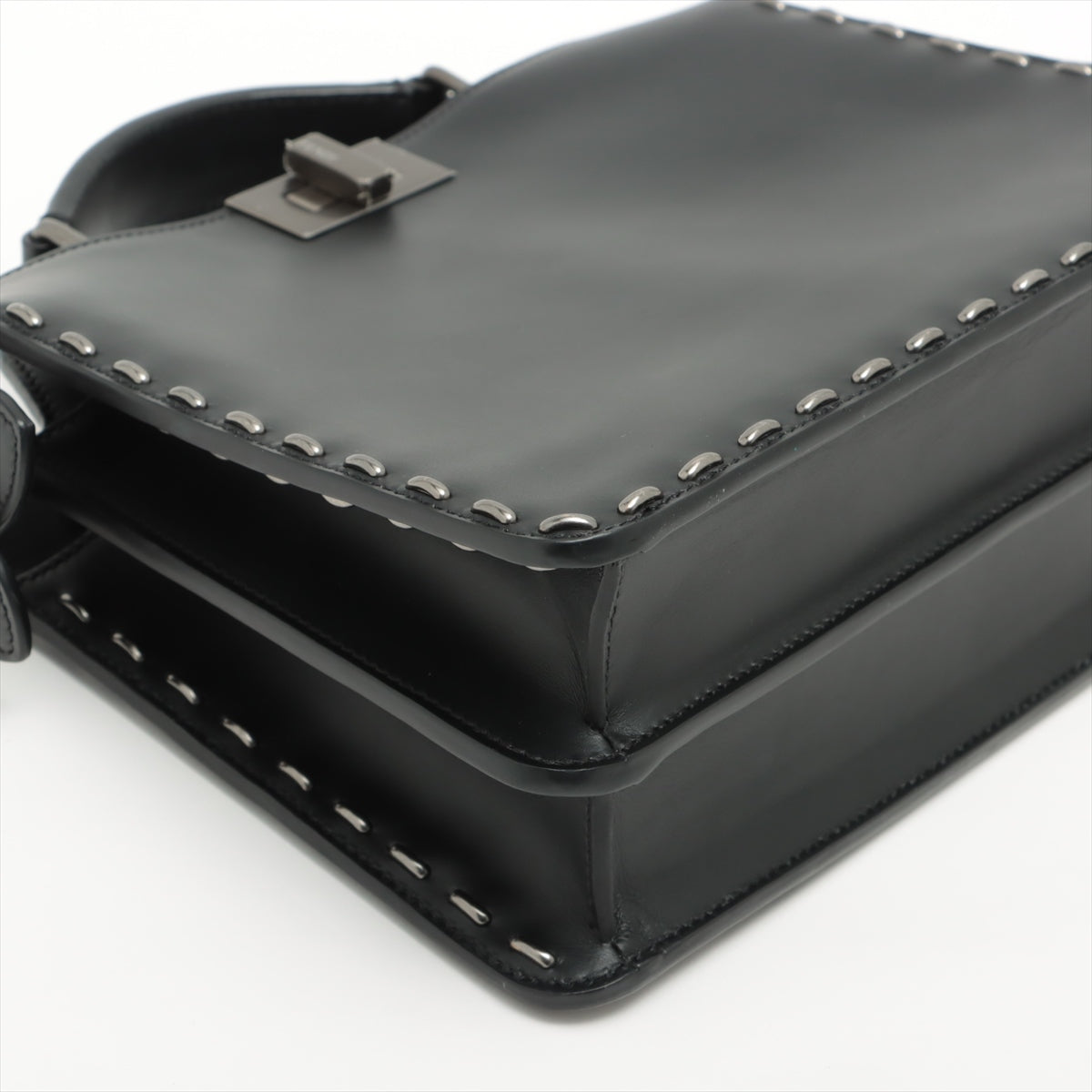 Fendi Peek-a-boo ICU Co., Ltd. small Leather 2way handbag Black 7VA530