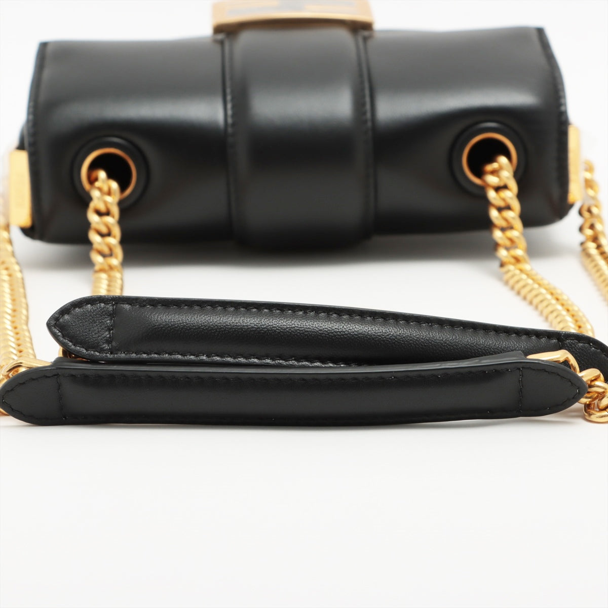 Fendi Mini Bucket Leather Chain shoulder bag Black 8BS045