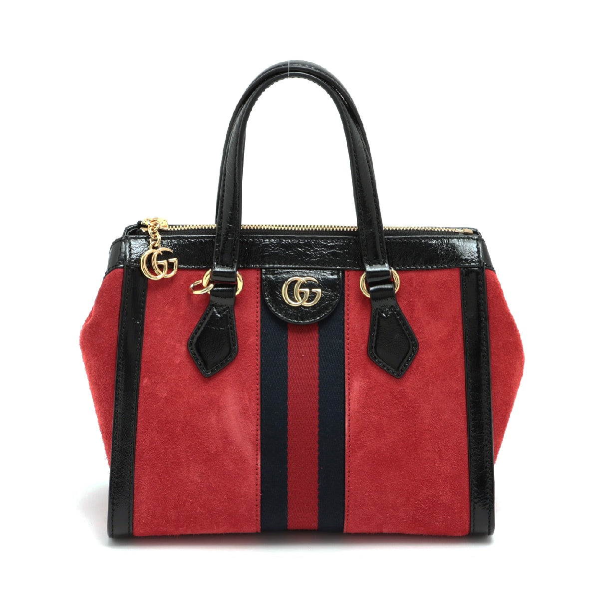Gucci Ophidia Suede x patent 2way handbag Red 547551