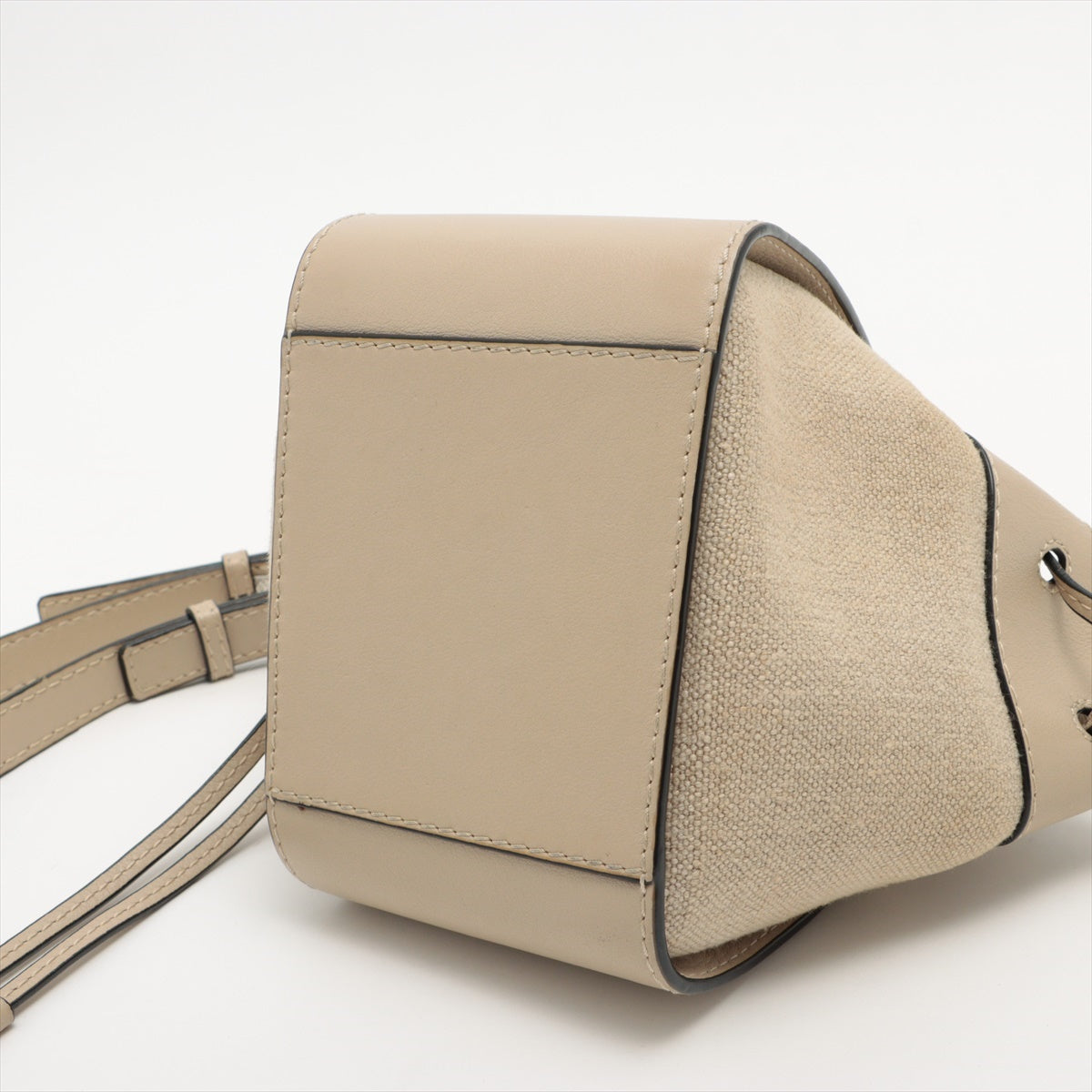 Loewe Hammock Drawstring Mini Canvas & leather 2way handbag Beige