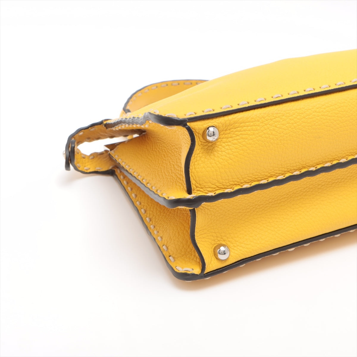 Fendi Selleria Peek-a-boo ICU Co., Ltd. Medium Leather 2way handbag Yellow 8BN321