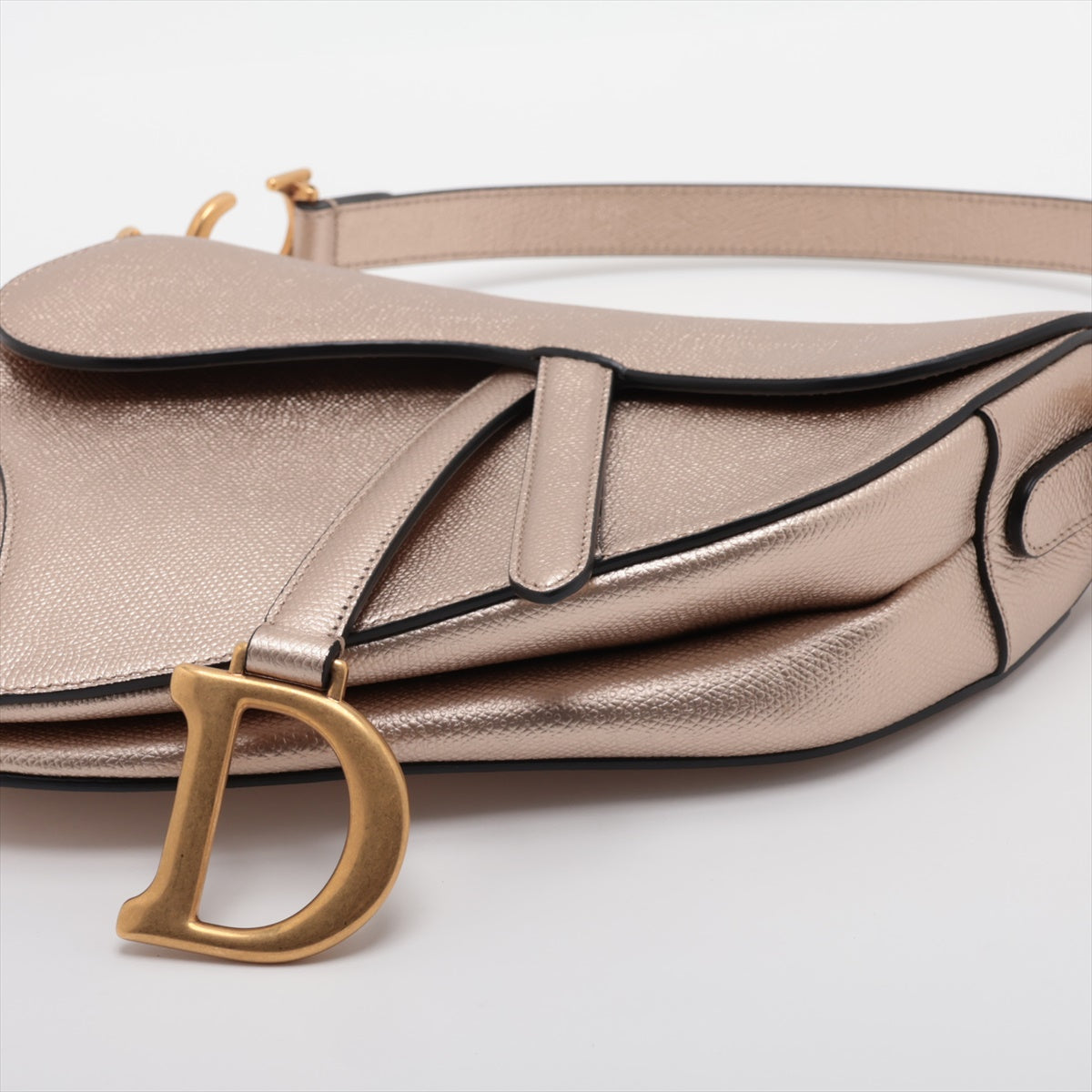 Christian Dior Saddle Bag Leather Shoulder bag Gold
