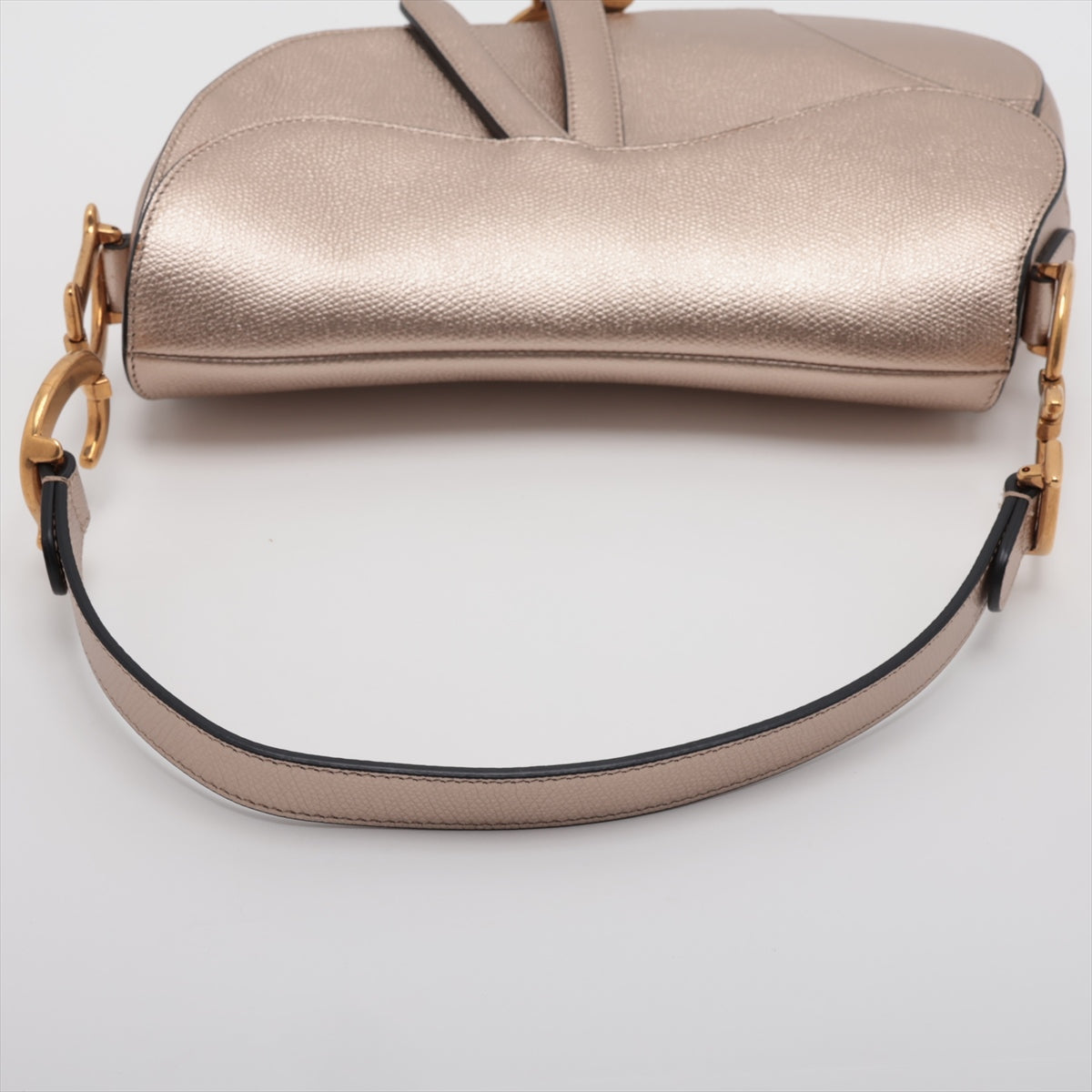 Christian Dior Saddle Bag Leather Shoulder bag Gold