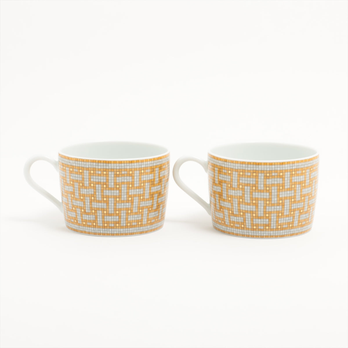 Hermès Mosaic Van Quatre cup and saucer Ceramic Yellow Set of 2 customers