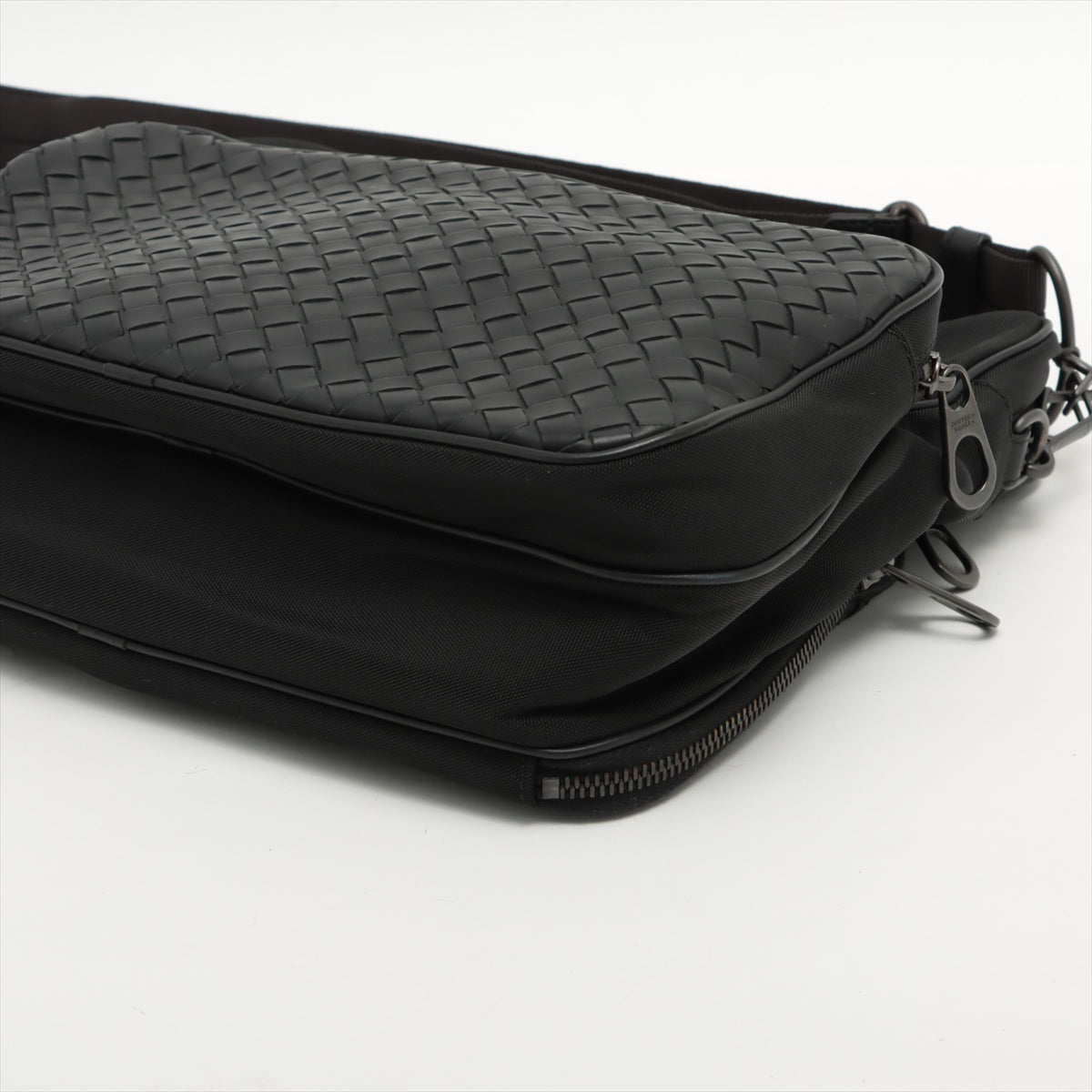 Bottega Veneta Intrecciato Nylon & Leather Shoulder bag Black