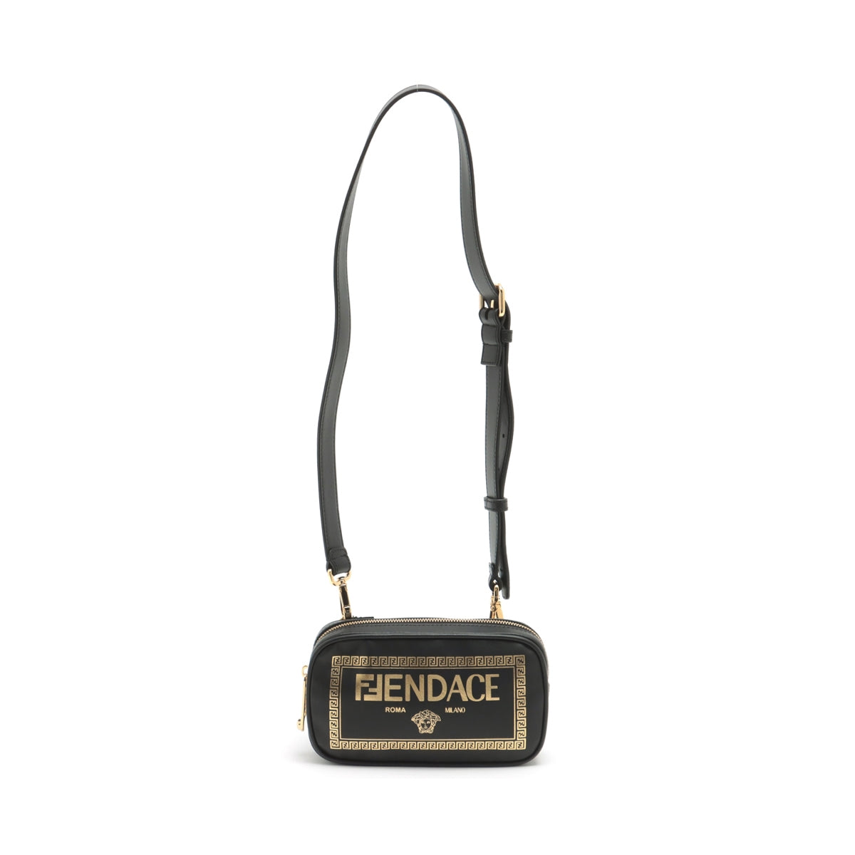 Fendi x Versace Fender Choi Leather Shoulder bag Black There is internal color transfer