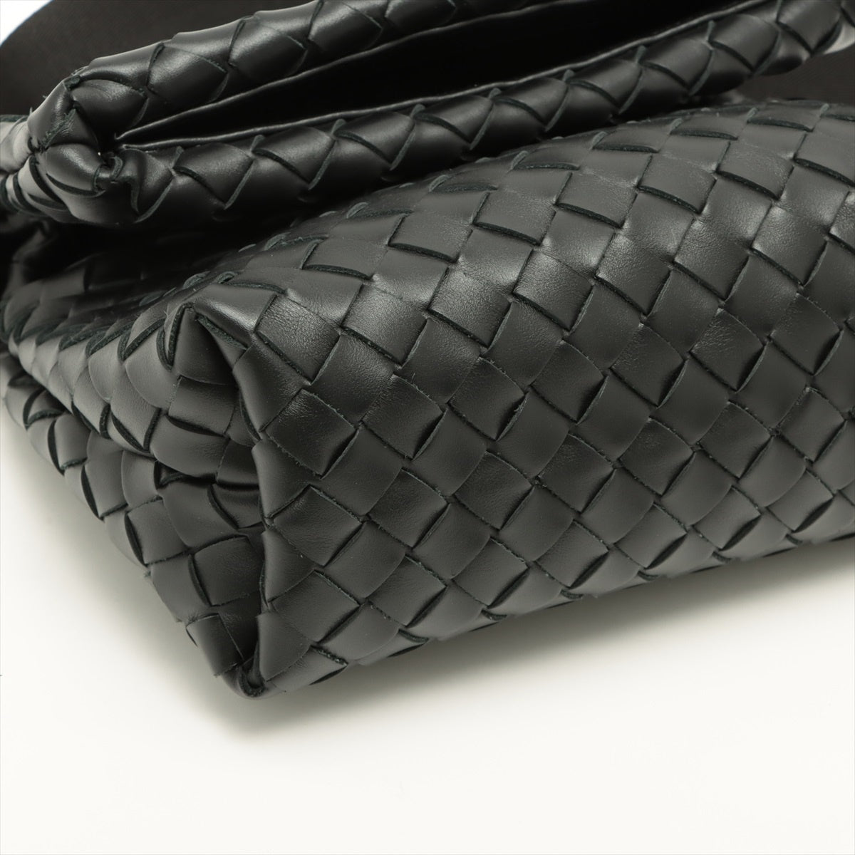 Bottega Veneta Intrecciato Fold Leather Shoulder bag Black