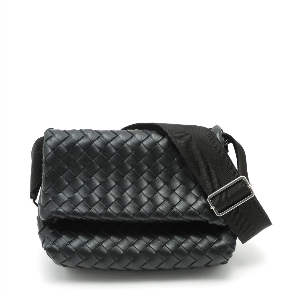 Bottega Veneta Intrecciato Fold Leather Shoulder bag Black