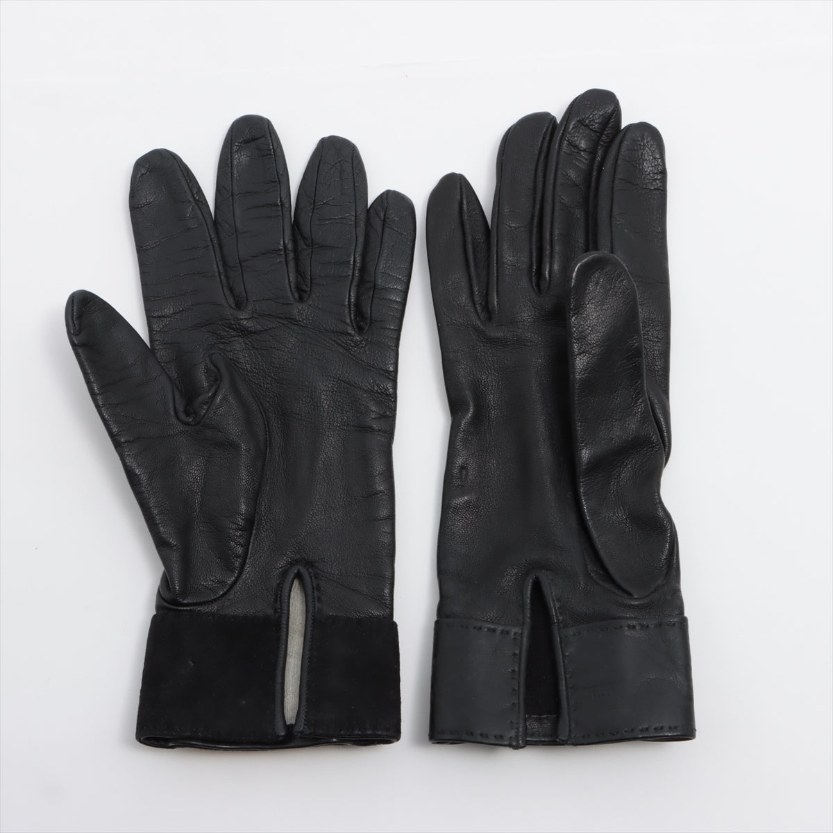 Hermès Collier de Chien Gloves GP & Leather Black Scratched