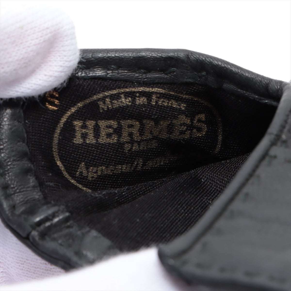 Hermès Collier de Chien Gloves GP & Leather Black Scratched