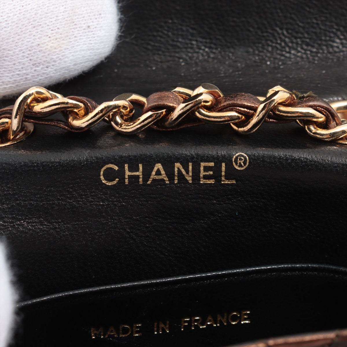 Chanel Matelasse Lambskin Pouch Charm bronze Gold Metal fittings 5XXXXXX Mini Mini Matelasse