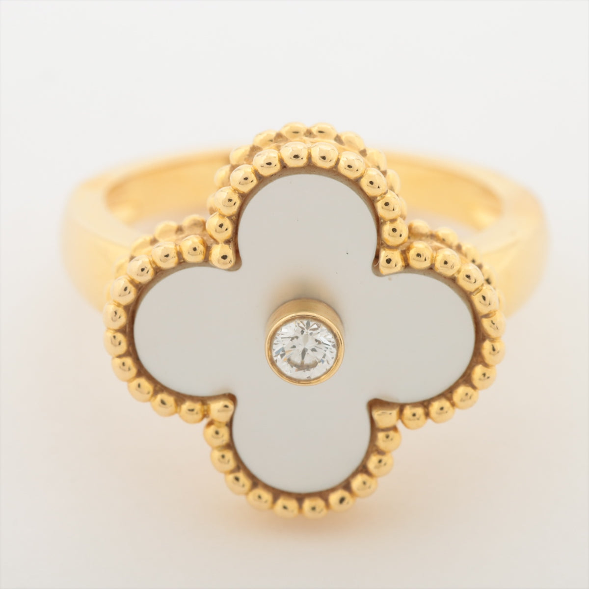 Van Cleef & Arpels Vintage Alhambra shells diamond rings 750(YG) 6.4g 48