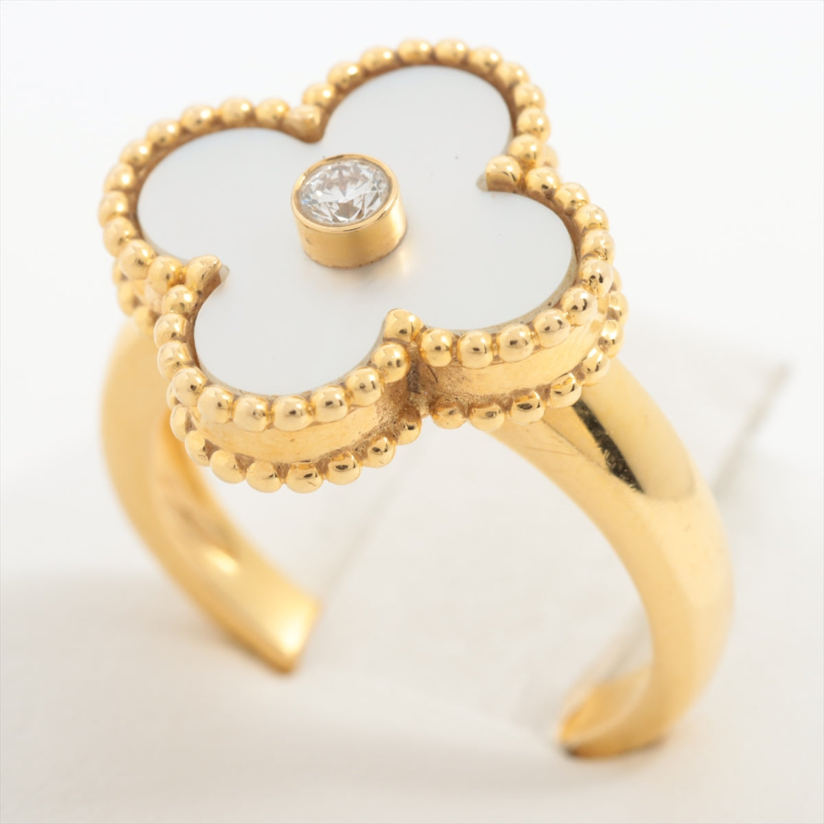 Van Cleef & Arpels Vintage Alhambra shells diamond rings 750(YG) 6.4g 48