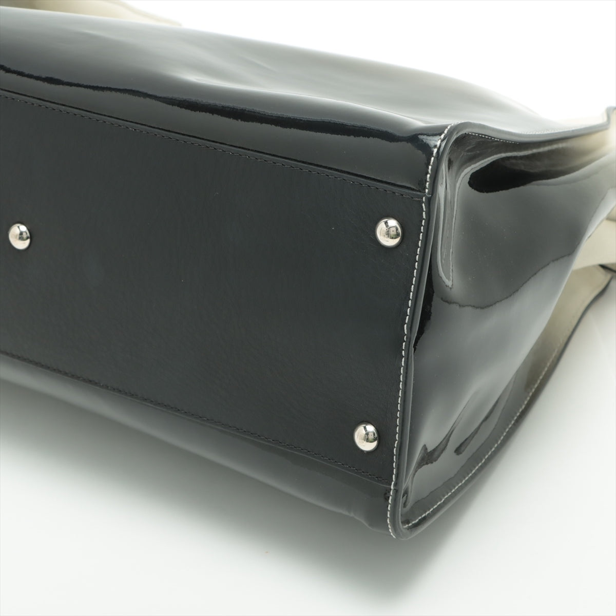 Fendi Peek-a-boo Large Patent leather 2way handbag Black 8BN210